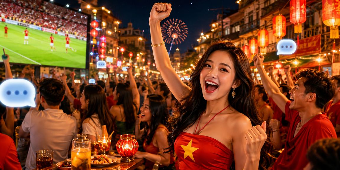Không khí đêm Hà Nội với màn hình hiển thị tỷ số và kèo cược thể thao trực tuyến
